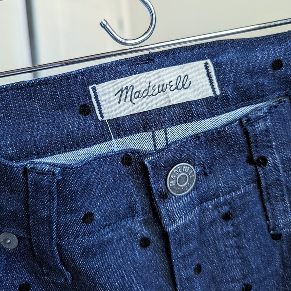 MADEWELL 9" High-Rise Skinny Jeans Flocked Dots Edition Size 29 - Picture 12 of 16